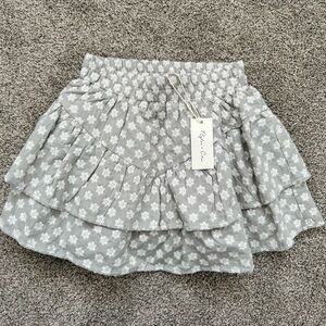 Rylee + Cru Gray Floral Mini Skirt